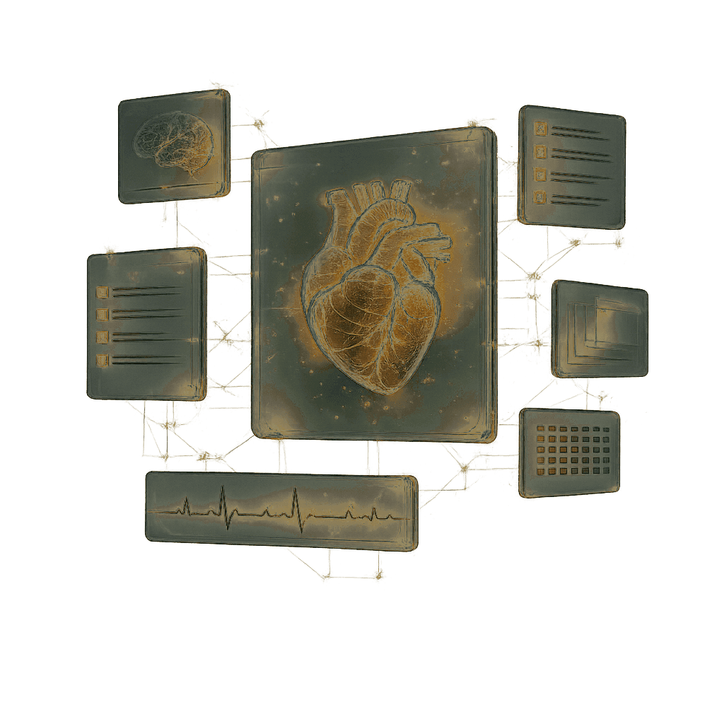 Ecossistema do Domine Aqui: Manual Clínico, flashcards, provas, banco de questões, cronograma e ECG conectados