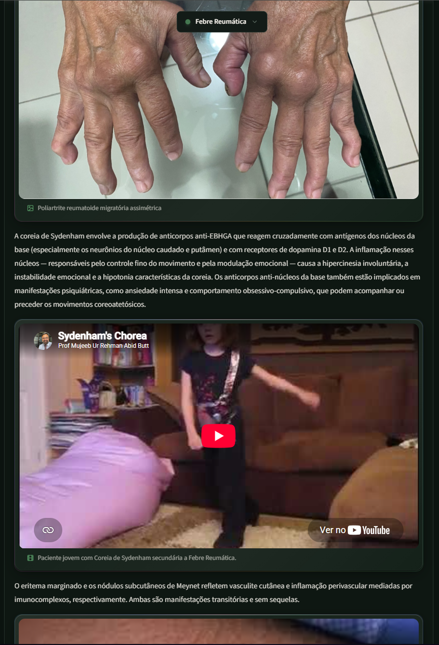 Fotos clínicas e vídeo — Febre Reumática